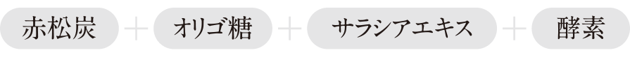 赤松炭+オリゴ糖+サラシアエキス+酵素